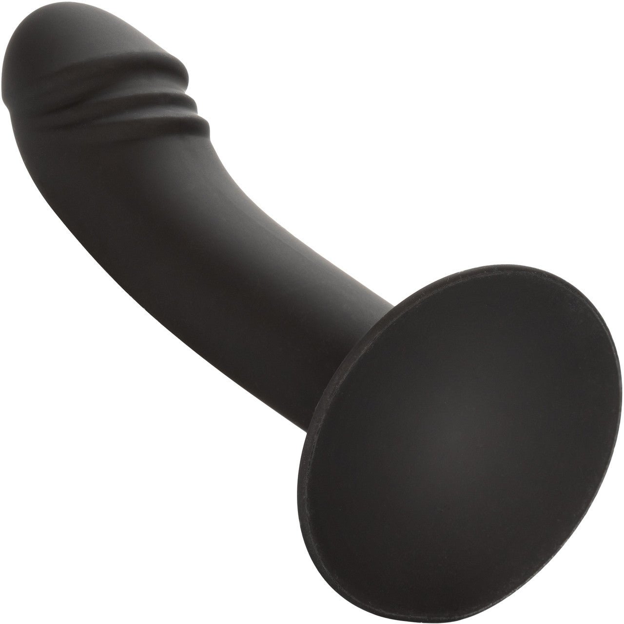 Silicone Curved Anal Stud Suction Cup Dildo By CalExotics - Black