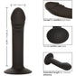 Silicone Curved Anal Stud Suction Cup Dildo By CalExotics - Black