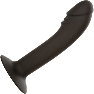 Silicone Curved Anal Stud Suction Cup Dildo By CalExotics - Black