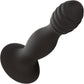 Silicone Ribbed Anal Stud Suction Cup Dildo By CalExotics - Black