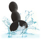 Silicone Ribbed Anal Stud Suction Cup Dildo By CalExotics - Black