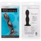 Silicone Ribbed Anal Stud Suction Cup Dildo By CalExotics - Black