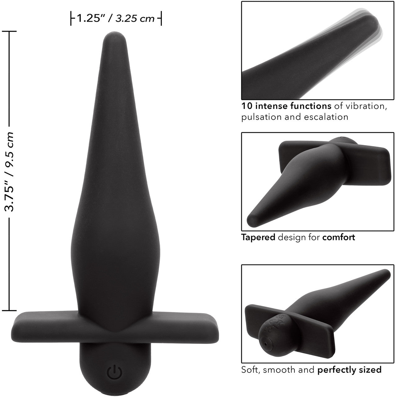 Rechargeable High Intensity Silicone Waterproof Vibrating Anal Probe By CalExotics - Black