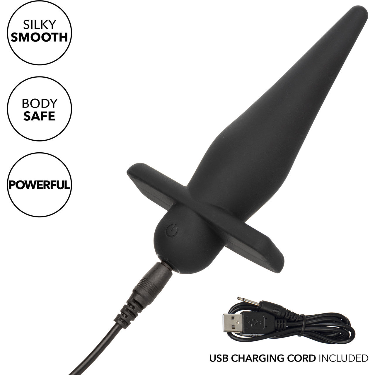 Rechargeable High Intensity Silicone Waterproof Vibrating Anal Probe By CalExotics - Black