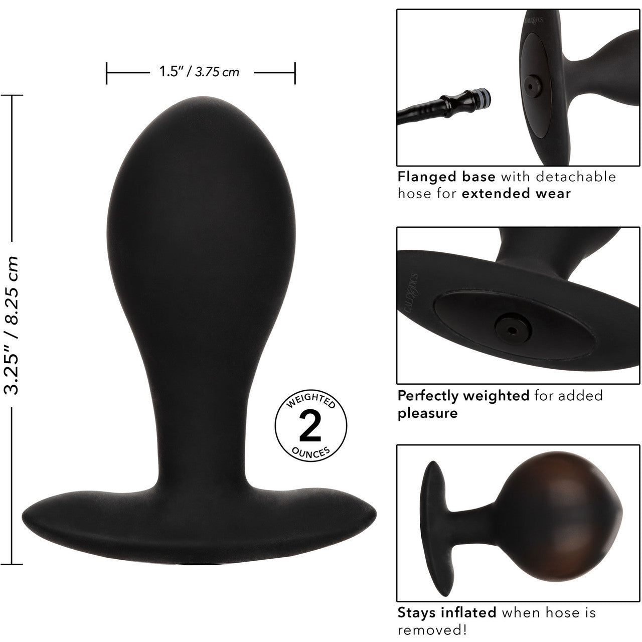 Weighted Silicone Inflatable Anal Plug By CalExotics - Large