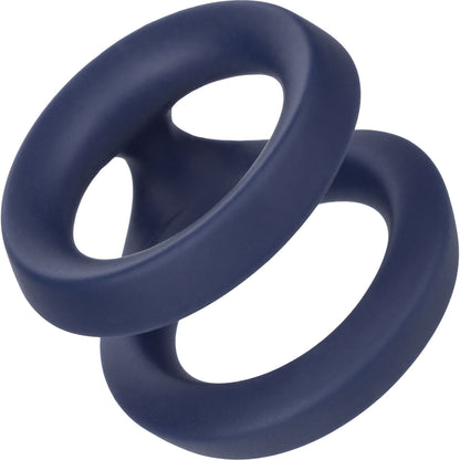 Viceroy Dual Ring Ultra-Soft Silicone Cock Ring By CalExotics - Blue