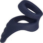 Viceroy Perineum Dual Ring Ultra-Soft Silicone Cock Ring By CalExotics - Blue