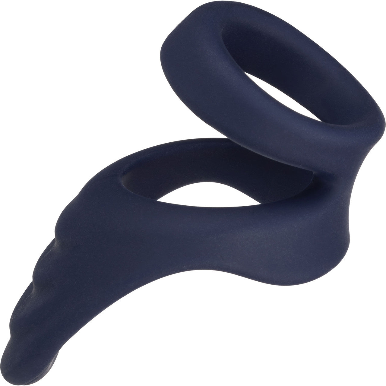 Viceroy Perineum Dual Ring Ultra-Soft Silicone Cock Ring By CalExotics - Blue