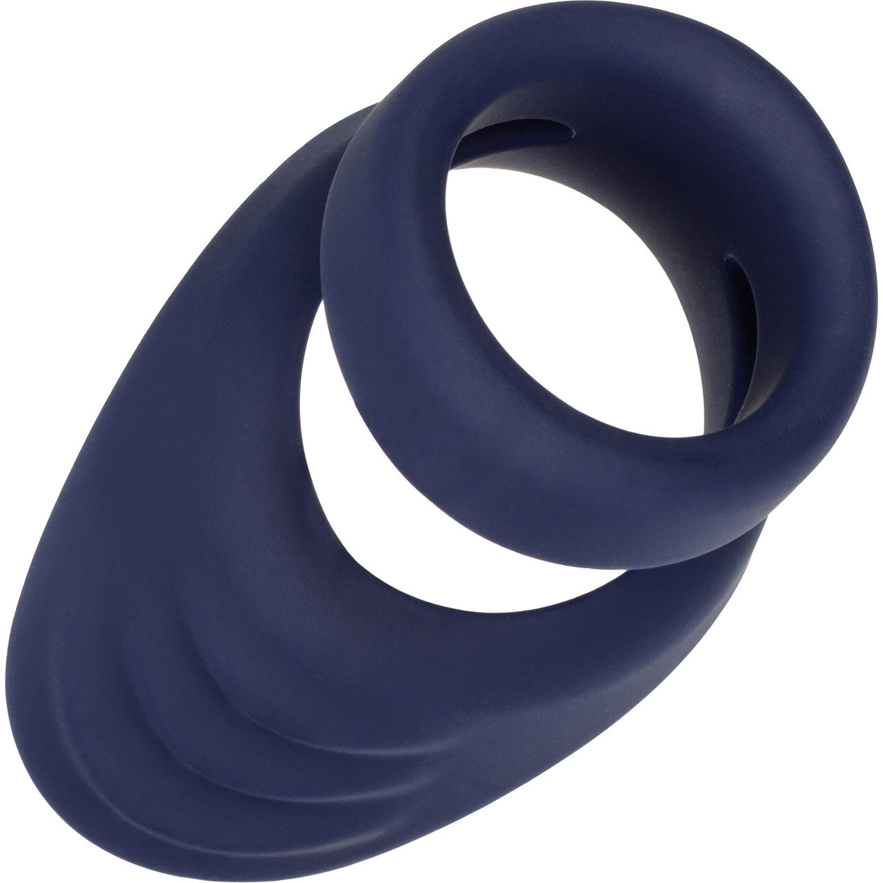 Viceroy Perineum Dual Ring Ultra-Soft Silicone Cock Ring By CalExotics - Blue