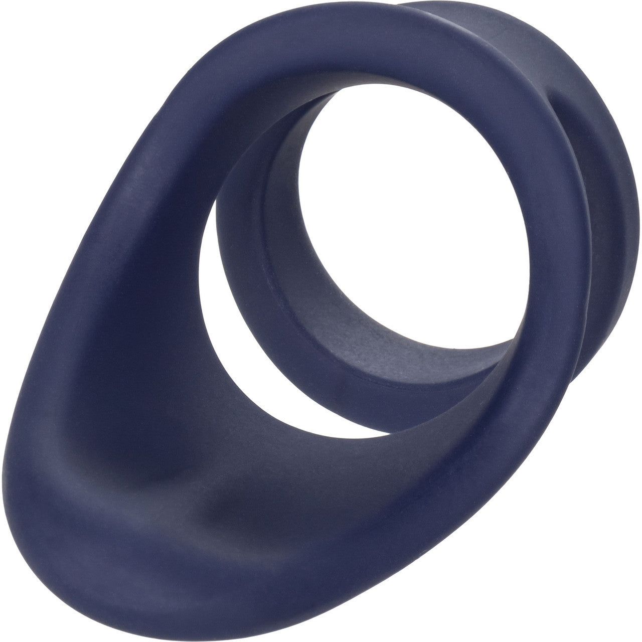 Viceroy Perineum Dual Ring Ultra-Soft Silicone Cock Ring By CalExotics - Blue