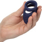 Viceroy Perineum Dual Ring Ultra-Soft Silicone Cock Ring By CalExotics - Blue