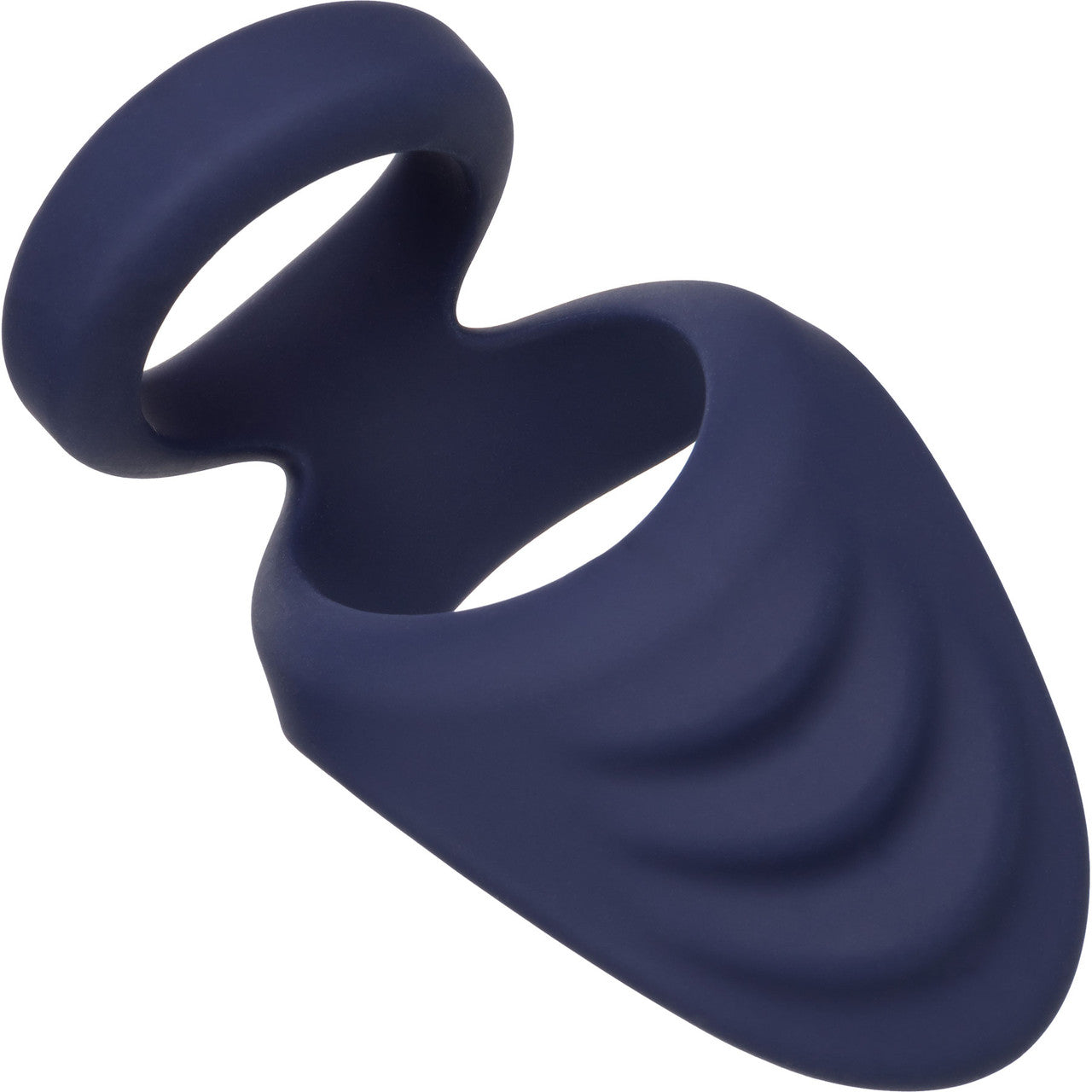 Viceroy Perineum Dual Ring Ultra-Soft Silicone Cock Ring By CalExotics - Blue