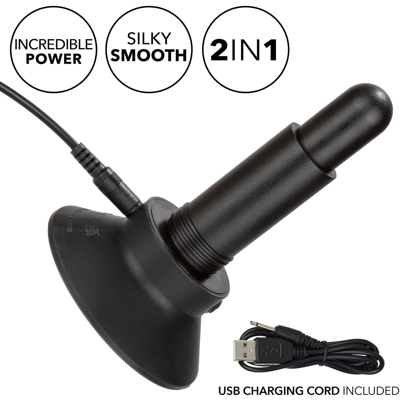 Eclipse Interchangeable Rechargeable Silicone Probe Set By CalExotics - Black