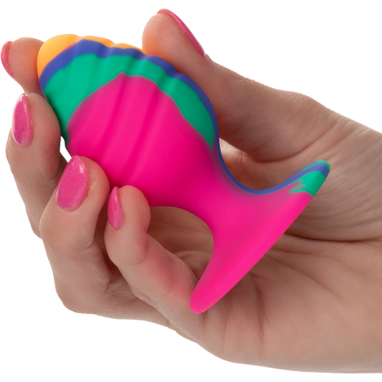 Cheeky Swirl Tie-Dye Silicone Butt Plug Medium By CalExotics