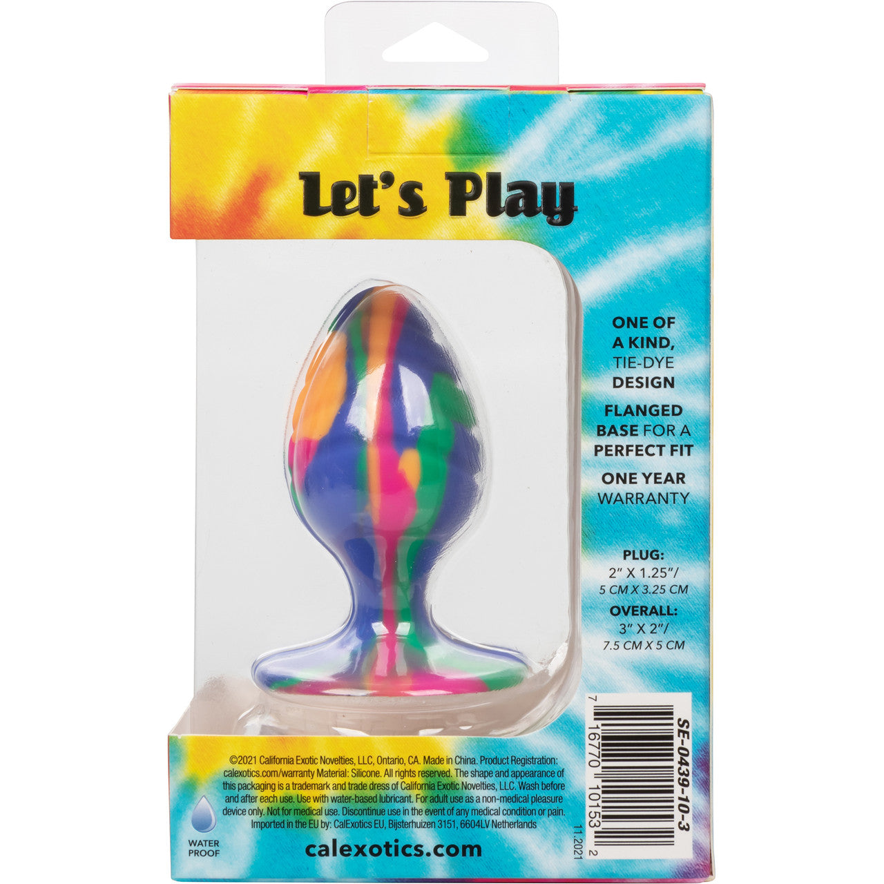 Cheeky Swirl Tie-Dye Silicone Butt Plug Medium By CalExotics