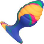 Cheeky Swirl Tie-Dye Silicone Butt Plug Medium By CalExotics