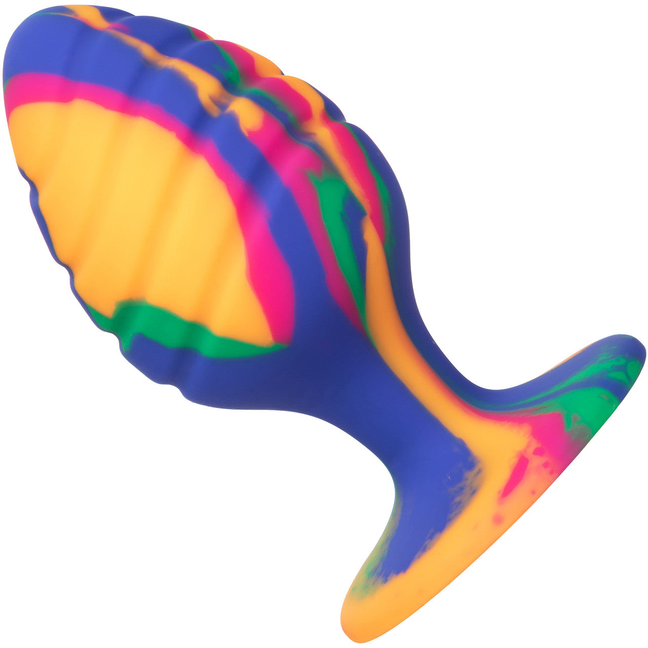 Cheeky Swirl Tie-Dye Silicone Butt Plug Large By CalExotics