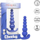 Cheeky X-6 Beads Silicone Anal Probe by CalExotics - Blue