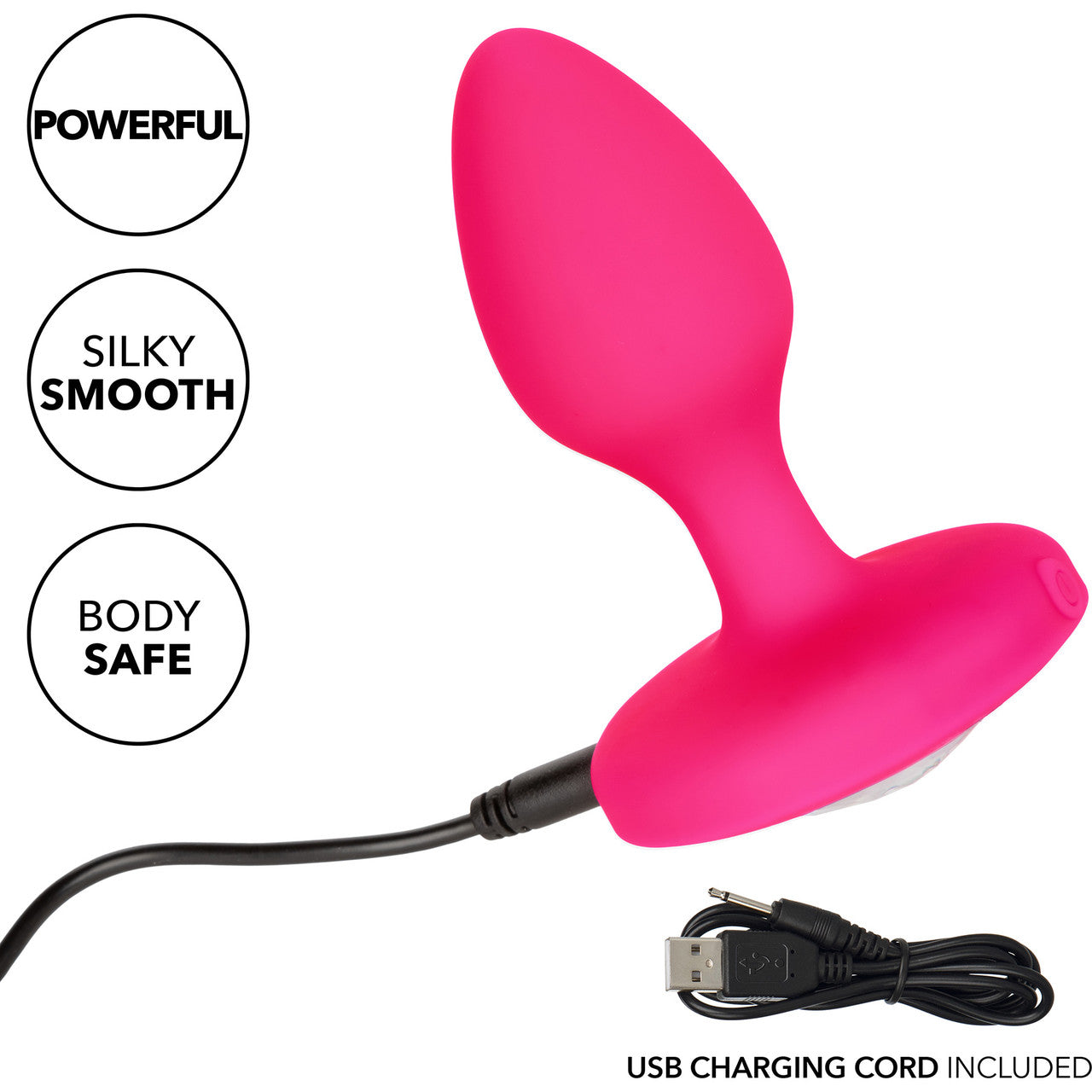 Cheeky Gems Silicone Rechargeable Vibrating Medium Anal Probe By CalExotics - Pink