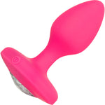 Cheeky Gems Silicone Rechargeable Vibrating Medium Anal Probe By CalExotics - Pink