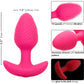 Cheeky Glow In The Dark Rechargeable Silicone Vibrating Butt Plug By CalExotics - Pink