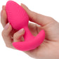 Cheeky Glow In The Dark Rechargeable Silicone Vibrating Butt Plug By CalExotics - Pink