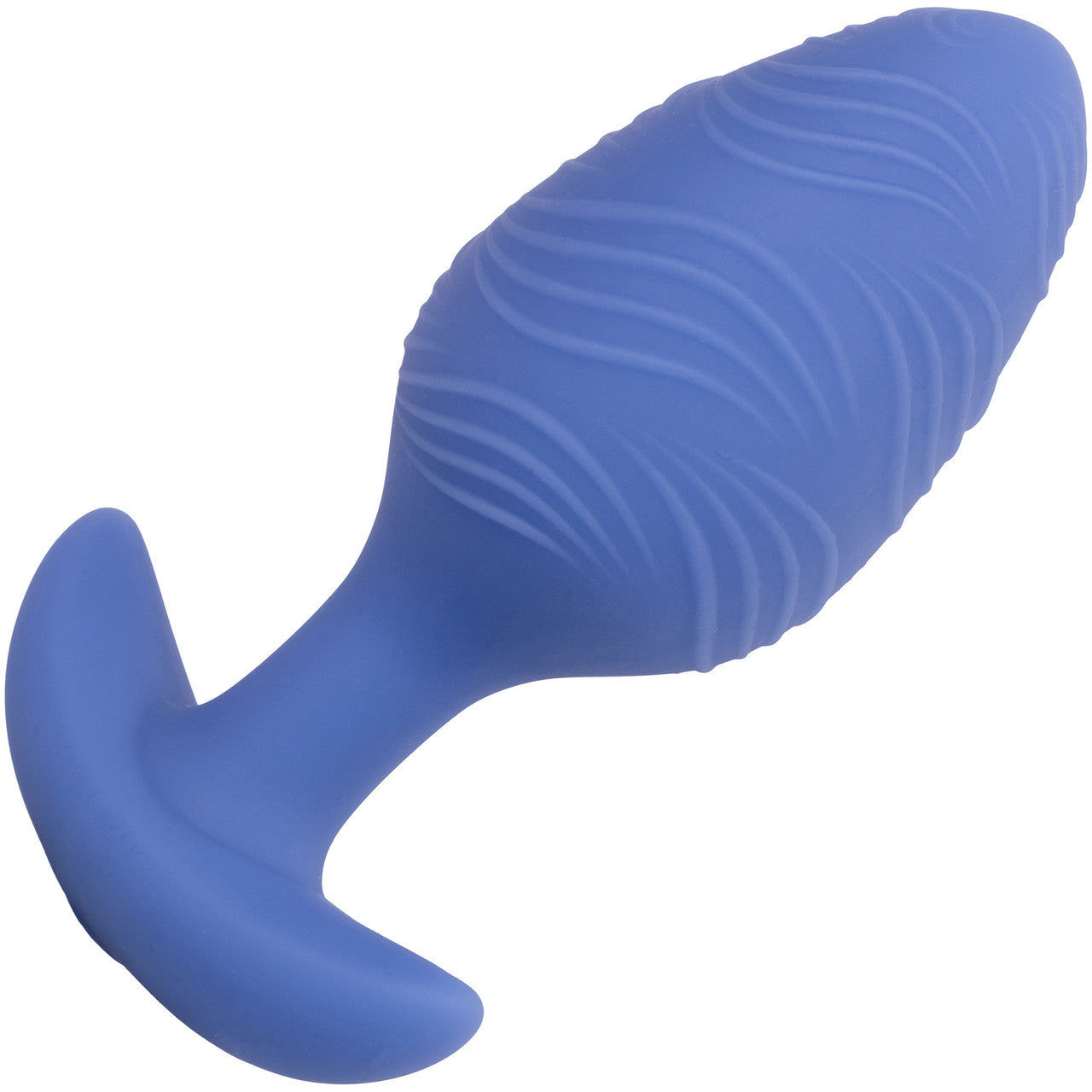 Cheeky Glow In The Dark Rechargeable Silicone Vibrating Large Butt Plug By CalExotics - Blue