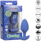 Cheeky Glow In The Dark Rechargeable Silicone Vibrating Large Butt Plug By CalExotics - Blue