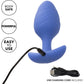 Cheeky Glow In The Dark Rechargeable Silicone Vibrating Large Butt Plug By CalExotics - Blue