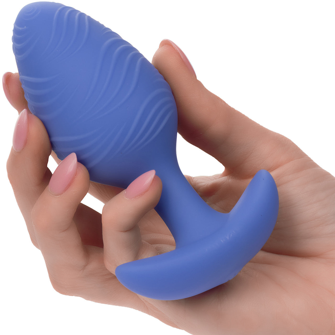 Cheeky Glow In The Dark Rechargeable Silicone Vibrating Large Butt Plug By CalExotics - Blue