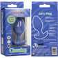 Cheeky Glow In The Dark Rechargeable Silicone Vibrating Large Butt Plug By CalExotics - Blue