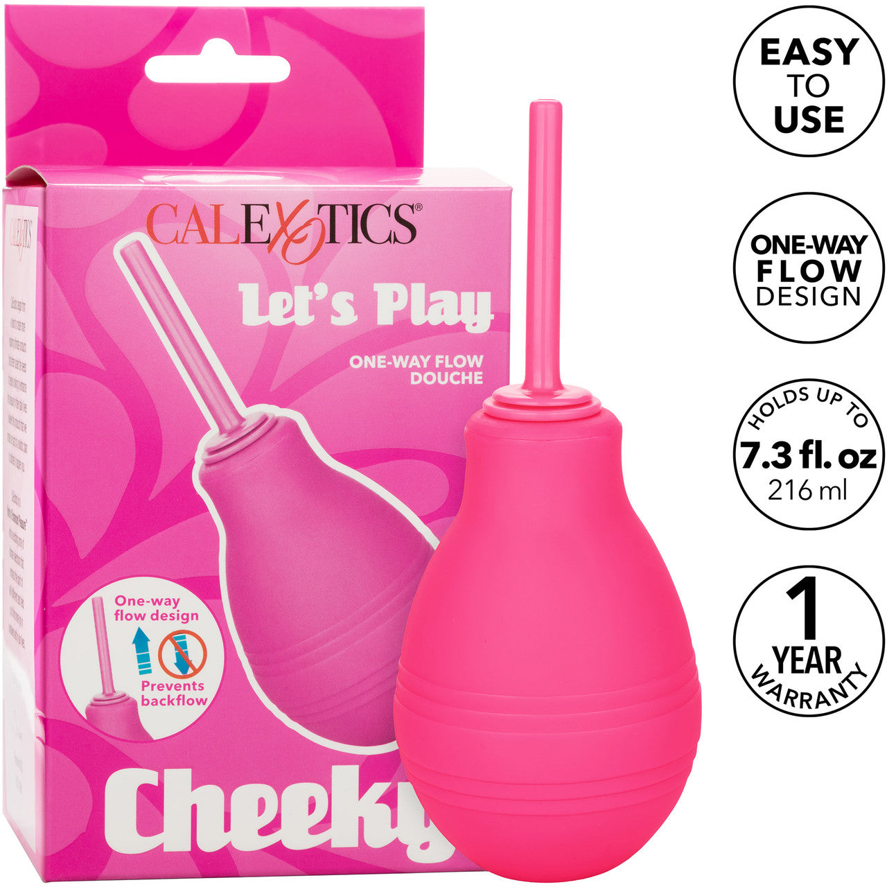 Cheeky One Way Flow Douche Anal Cleansing Tool By CalExotics - Pink