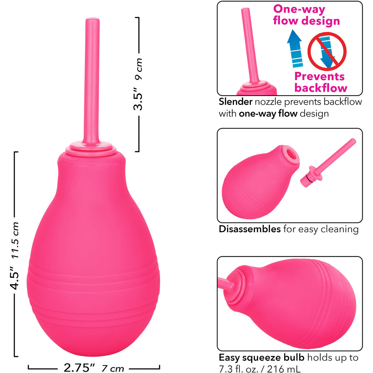 Cheeky One Way Flow Douche Anal Cleansing Tool By CalExotics - Pink