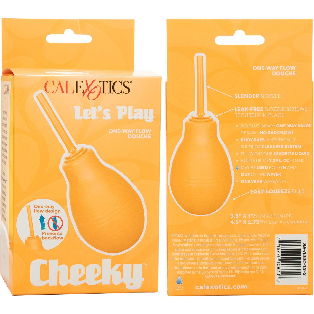 Cheeky One Way Flow Douche Anal Cleansing Tool By CalExotics - Orange