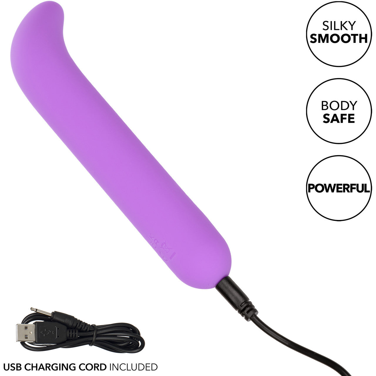 Bliss Liquid Silicone Mini G Vibe Rechargeable Waterproof G-Spot Vibrator - Purple