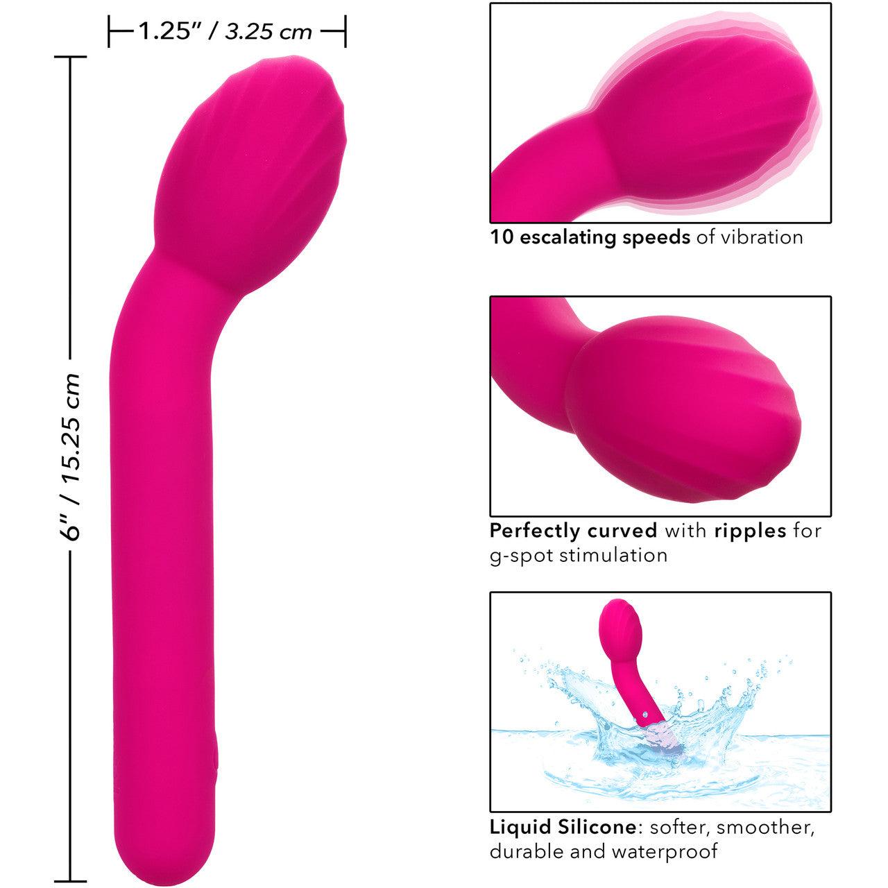 Bliss Liquid Silicone Mini Tulip Rechargeable Waterproof G-Spot Vibrator - Pink