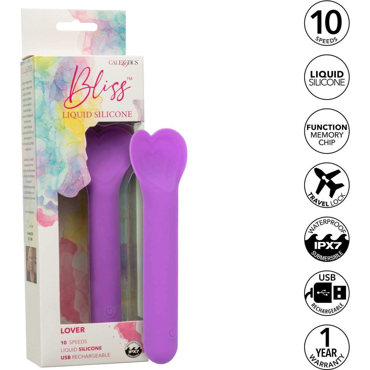 Bliss Liquid Silicone Lover Rechargeable Waterproof Clitoral Vibrator By CalExotics - Purple