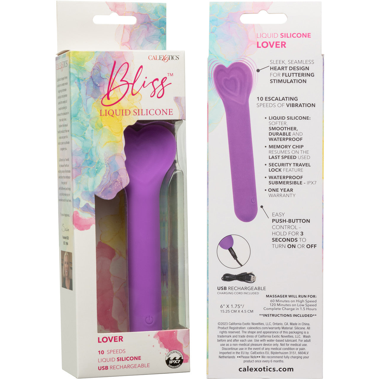 Bliss Liquid Silicone Lover Rechargeable Waterproof Clitoral Vibrator By CalExotics - Purple