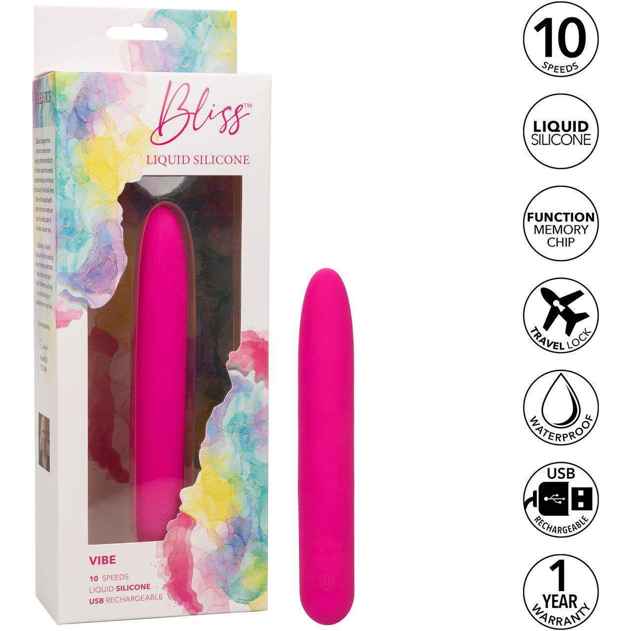 Bliss Liquid Silicone Rechargeable Waterproof Vibrator - Pink