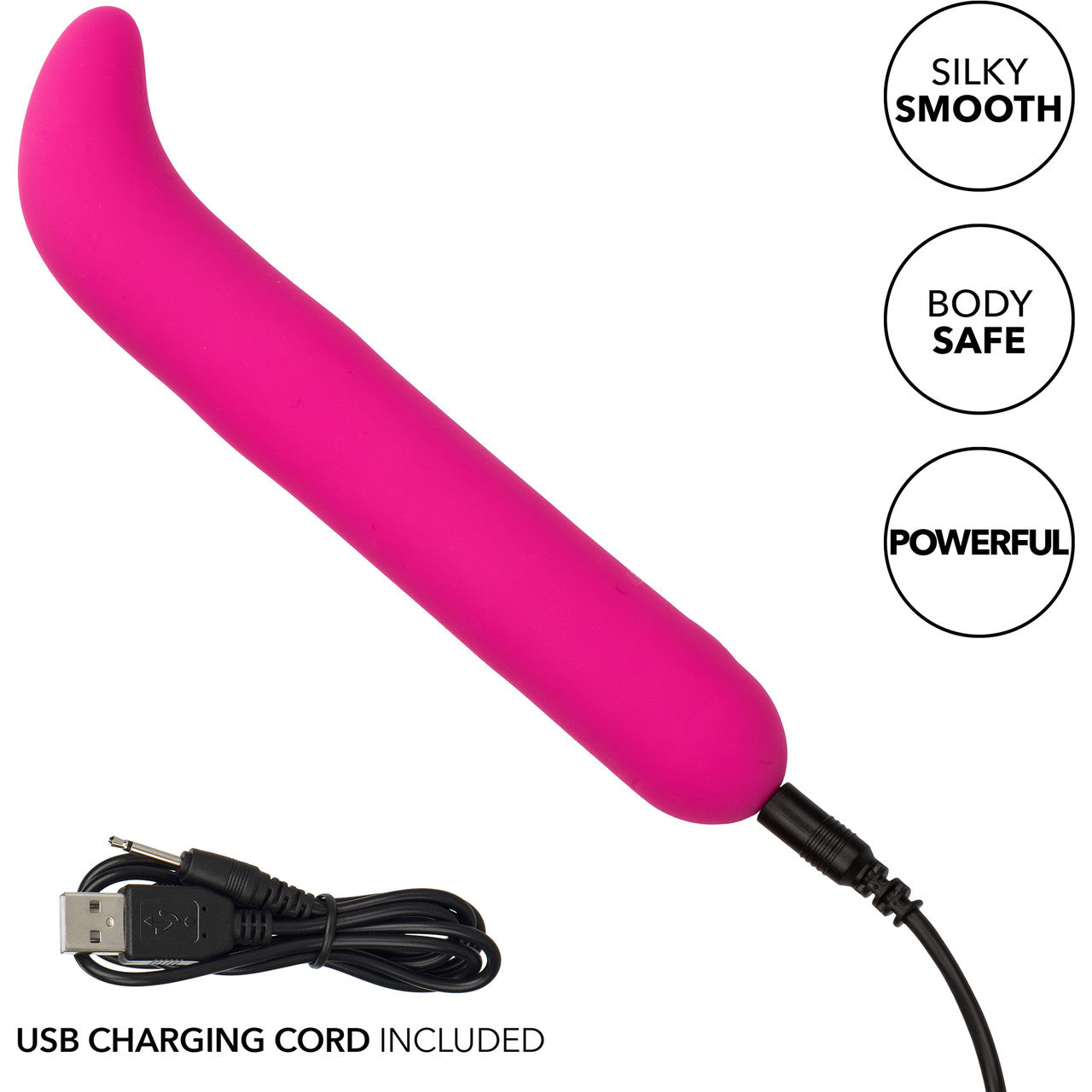 Bliss Liquid Silicone G Vibe Rechargeable Waterproof G-Spot Vibrator - Pink