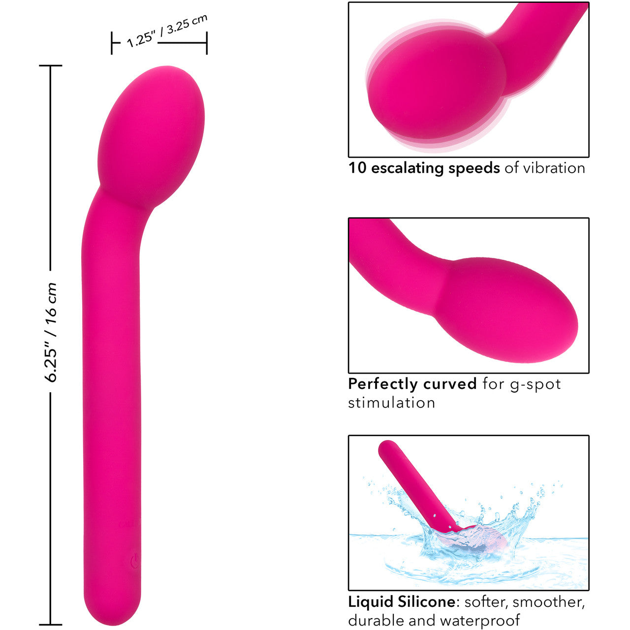 Bliss Liquid Silicone Tulip Rechargeable Waterproof G-Spot Vibrator - Pink