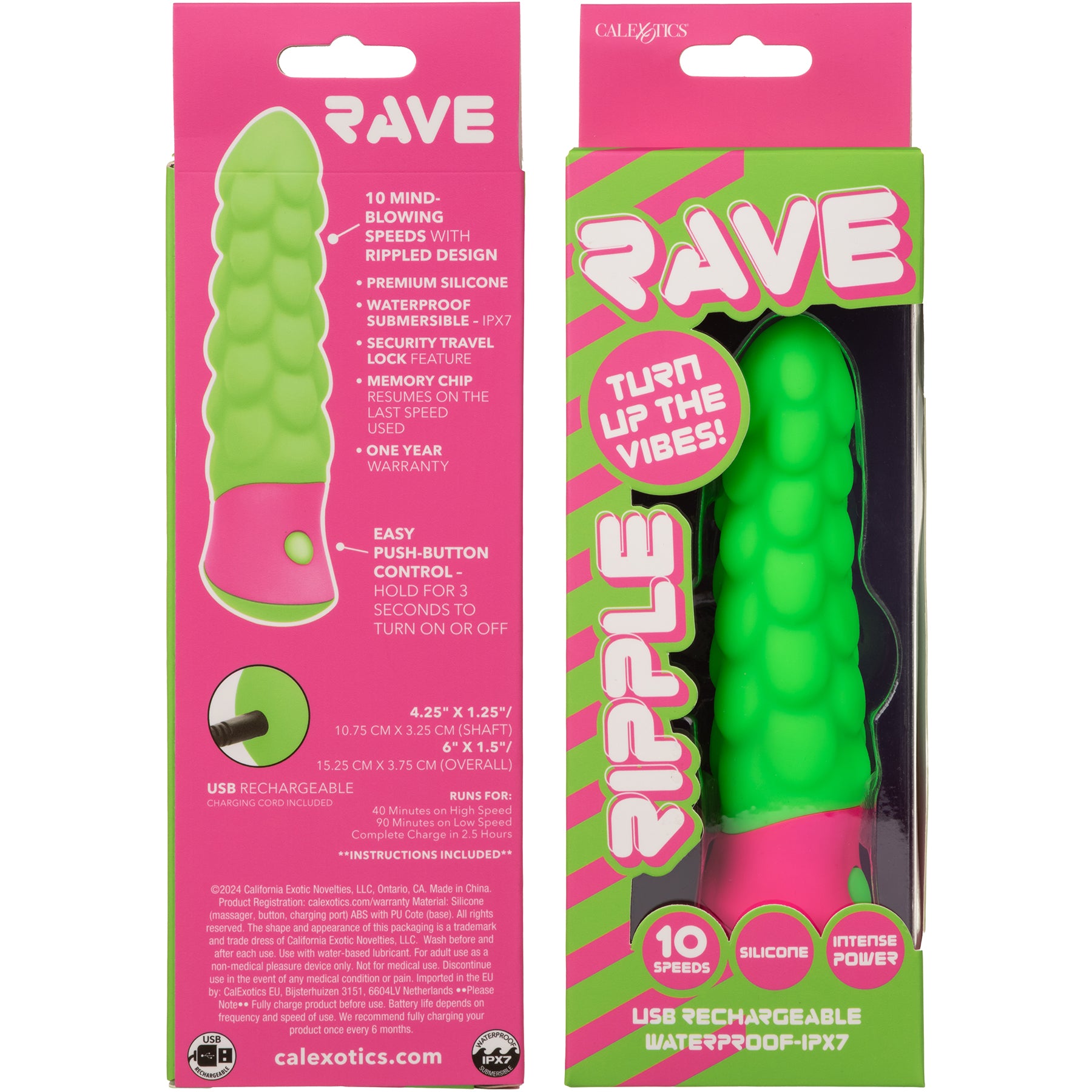 Rave Ripple Rechargeable Waterproof Silicone Vibrator Rave Ripple Rechargeable Waterproof Silicone Vibrator