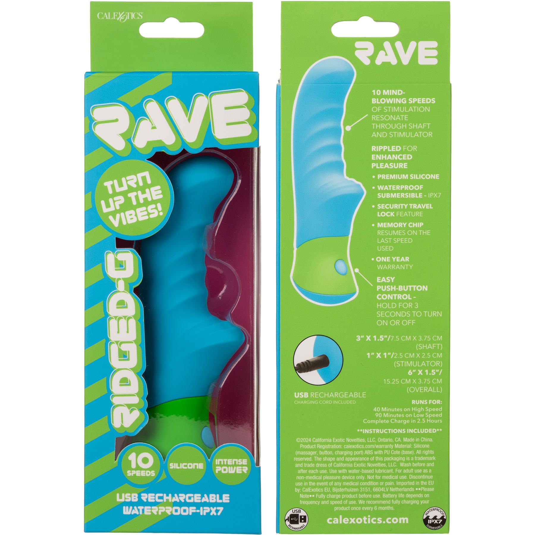 Rave Ridged-G Rechargeable Waterproof Silicone G-Spot Vibrator