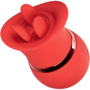 French Kiss Suck & Play Rechargeable Waterproof Silicone Interchangeable Set By CalExotics - Red