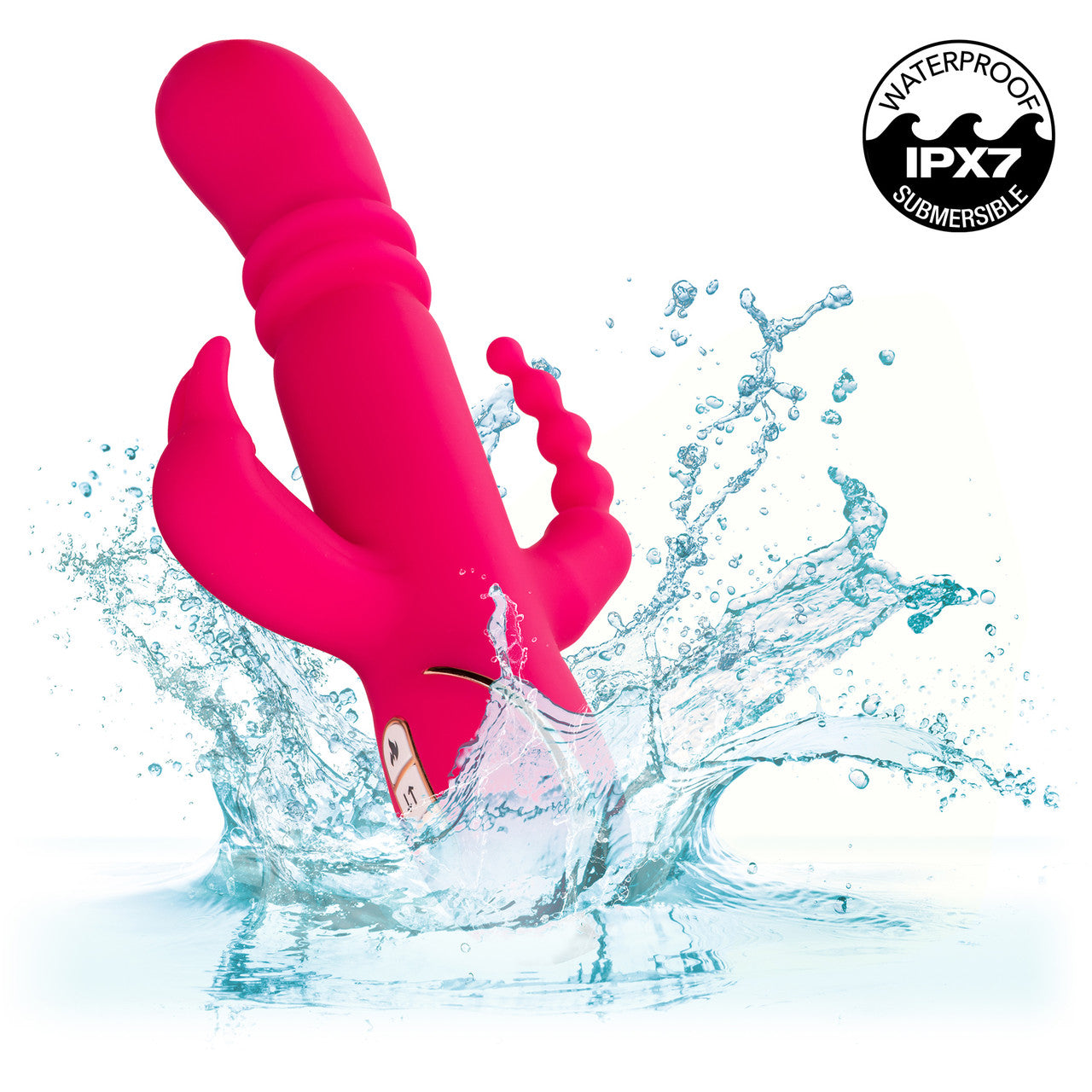 Jack Rabbit Signature Heated Silicone Triple Fantasy Rabbit Thrusting Vibrator By CalExotics