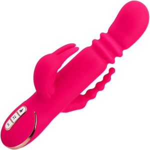 Jack Rabbit Signature Heated Silicone Triple Fantasy Rabbit Thrusting Vibrator By CalExotics