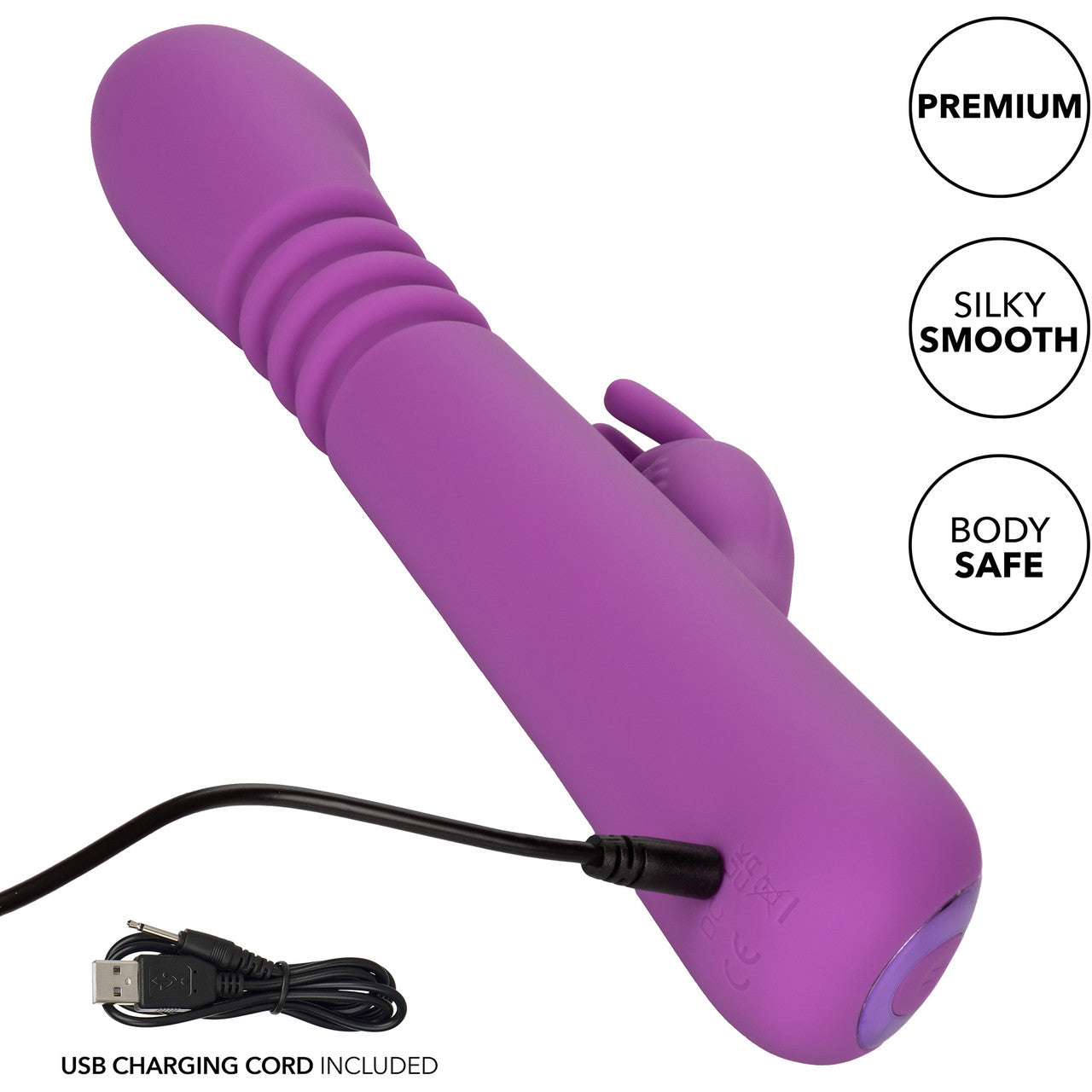 Jack Rabbit Elite Thrusting Rabbit Silicone Rechargeable Dual Stimulation Vibrator By CalExotics