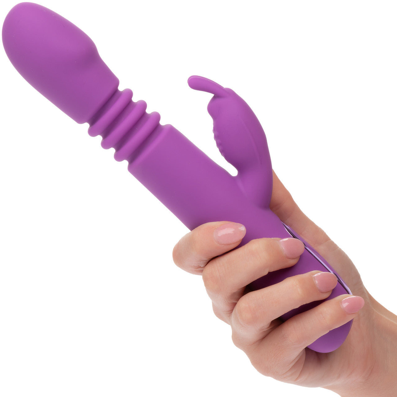 Jack Rabbit Elite Thrusting Rabbit Silicone Rechargeable Dual Stimulation Vibrator By CalExotics