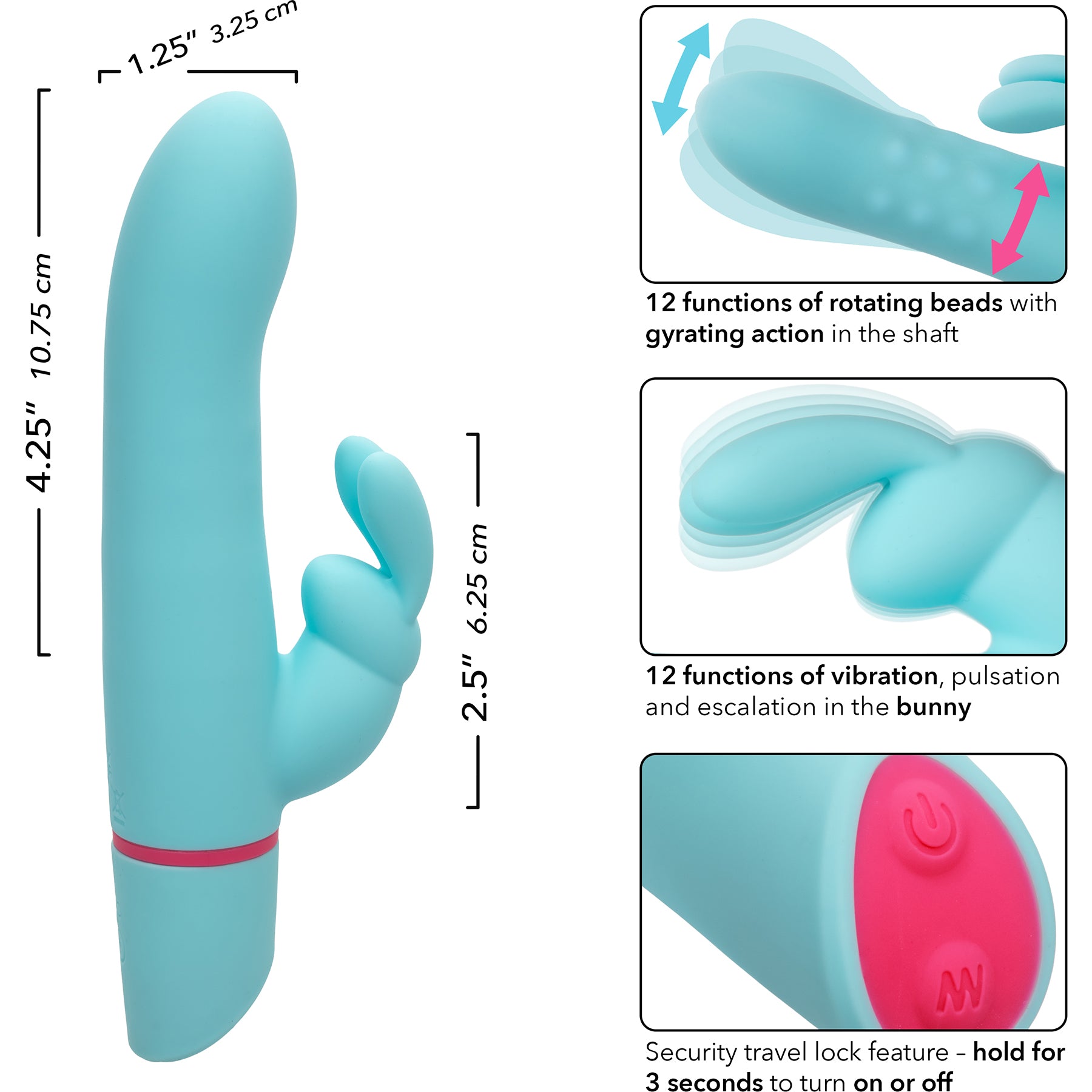 Love Bunny Rotating Bunny Rechargeable Silicone Rabbit Style Vibrator Love Bunny Rotating Bunny Rechargeable Silicone Rabbit Style Vibrator