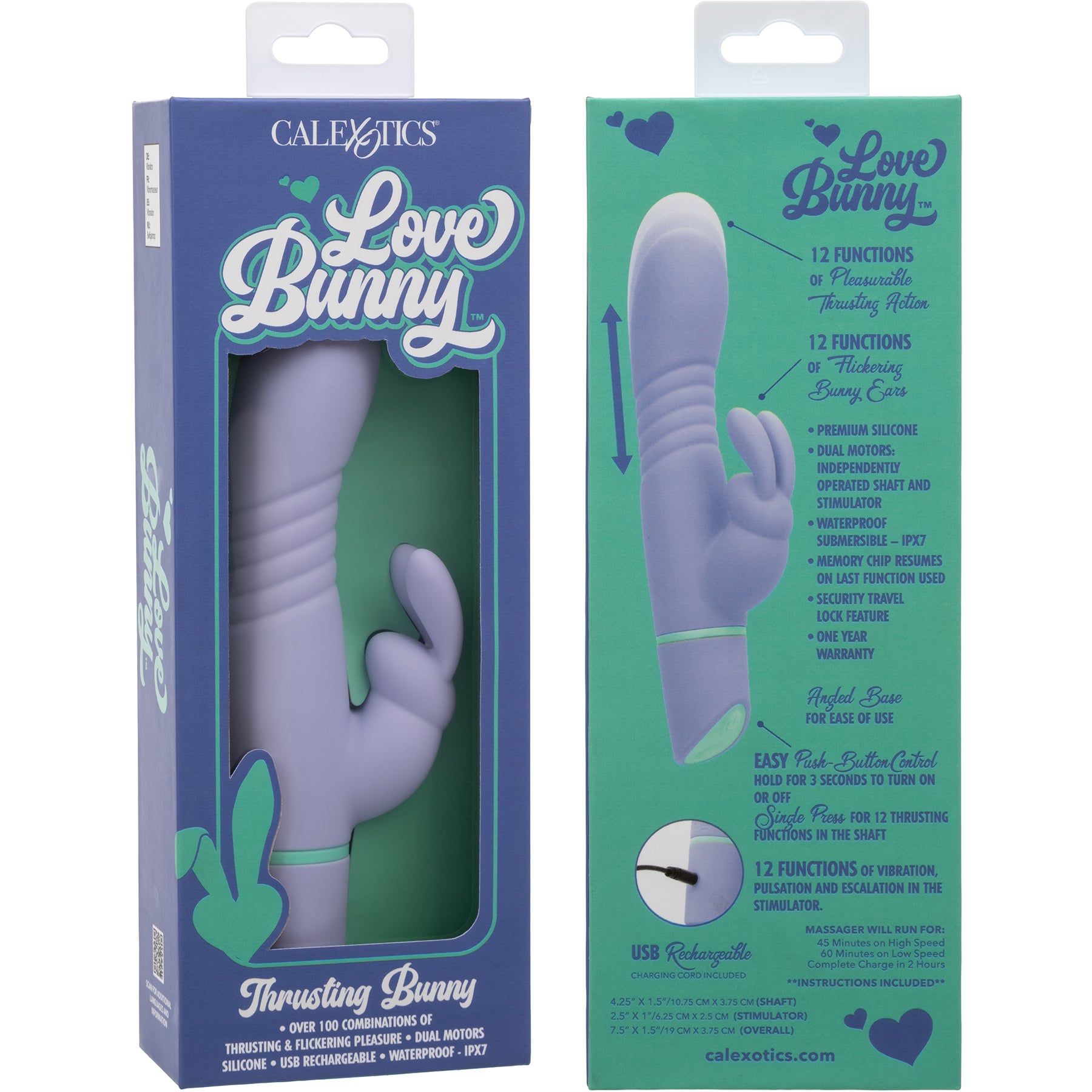 Love Bunny Thrusting Bunny Rechargeable Silicone Rabbit Style Vibrator